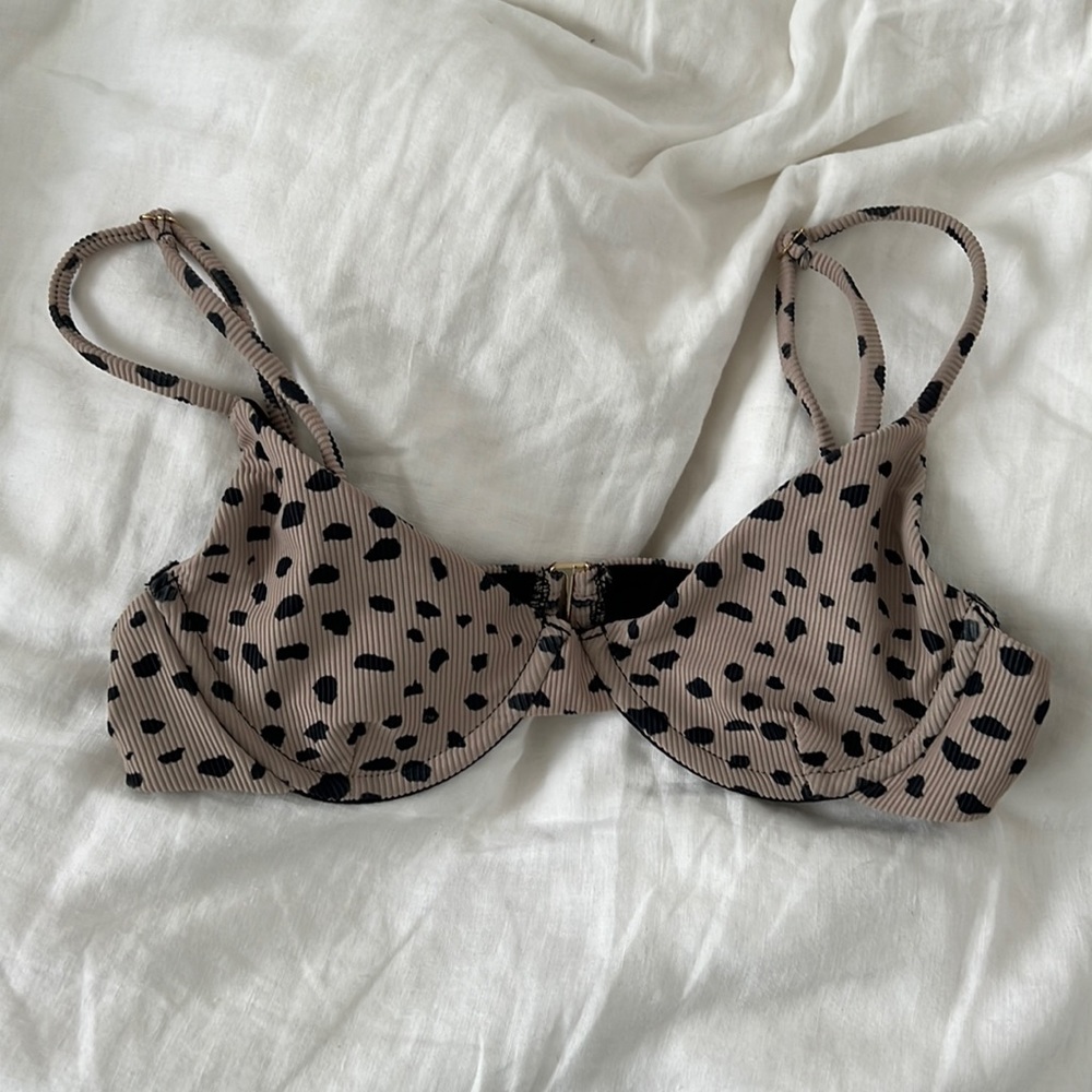 Free People Underwire Bikini Top - Taupe Terrazzo